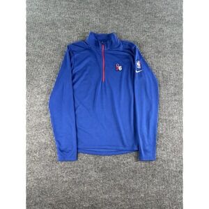 Philadelphia Sixers Jacket Men Small Blue Nike NBA Logo 1/4 Zip Dri Fit Pullover
